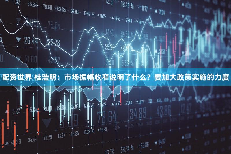 配资世界 桂浩明：市场振幅收窄说明了什么？要加大政策实施的力度