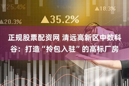 正规股票配资网 清远高新区中数科谷：打造“拎包入驻”的高标厂房